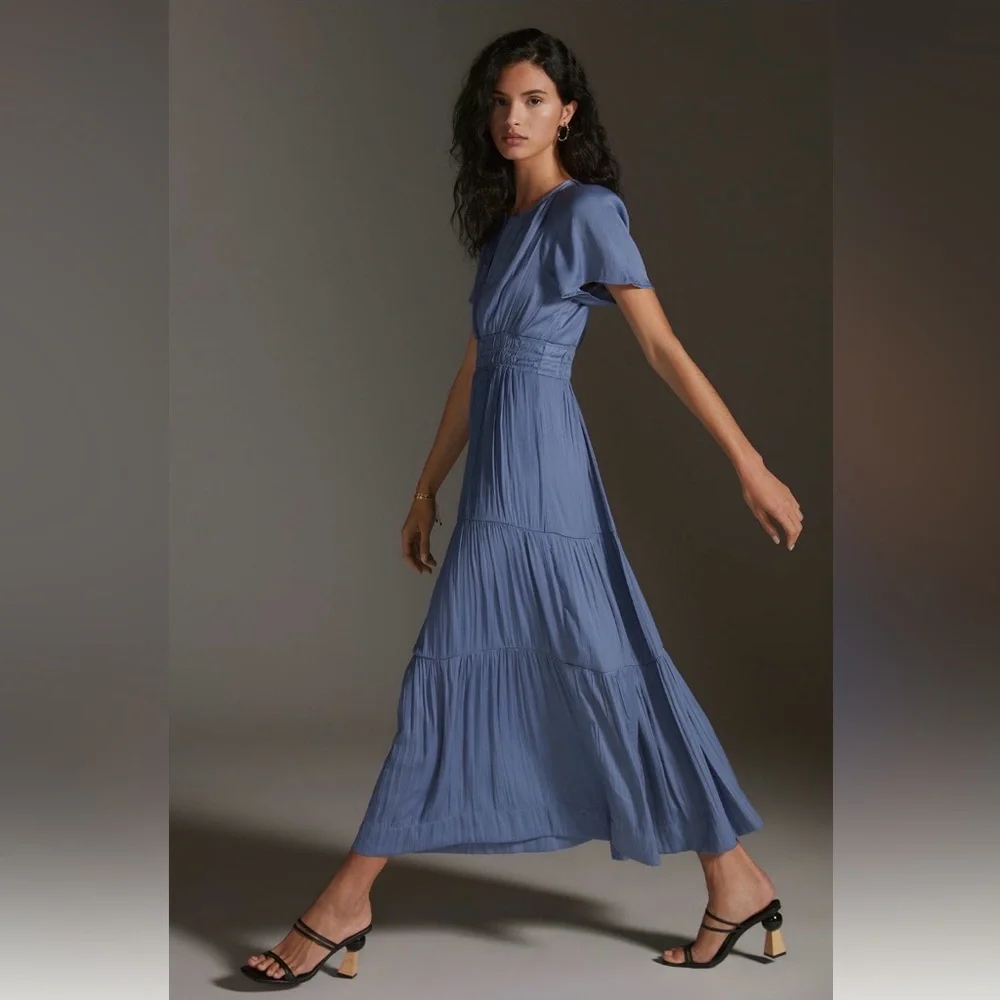 Anthropologie Somerset Satin Maxi Dress - Picture 2 of 4